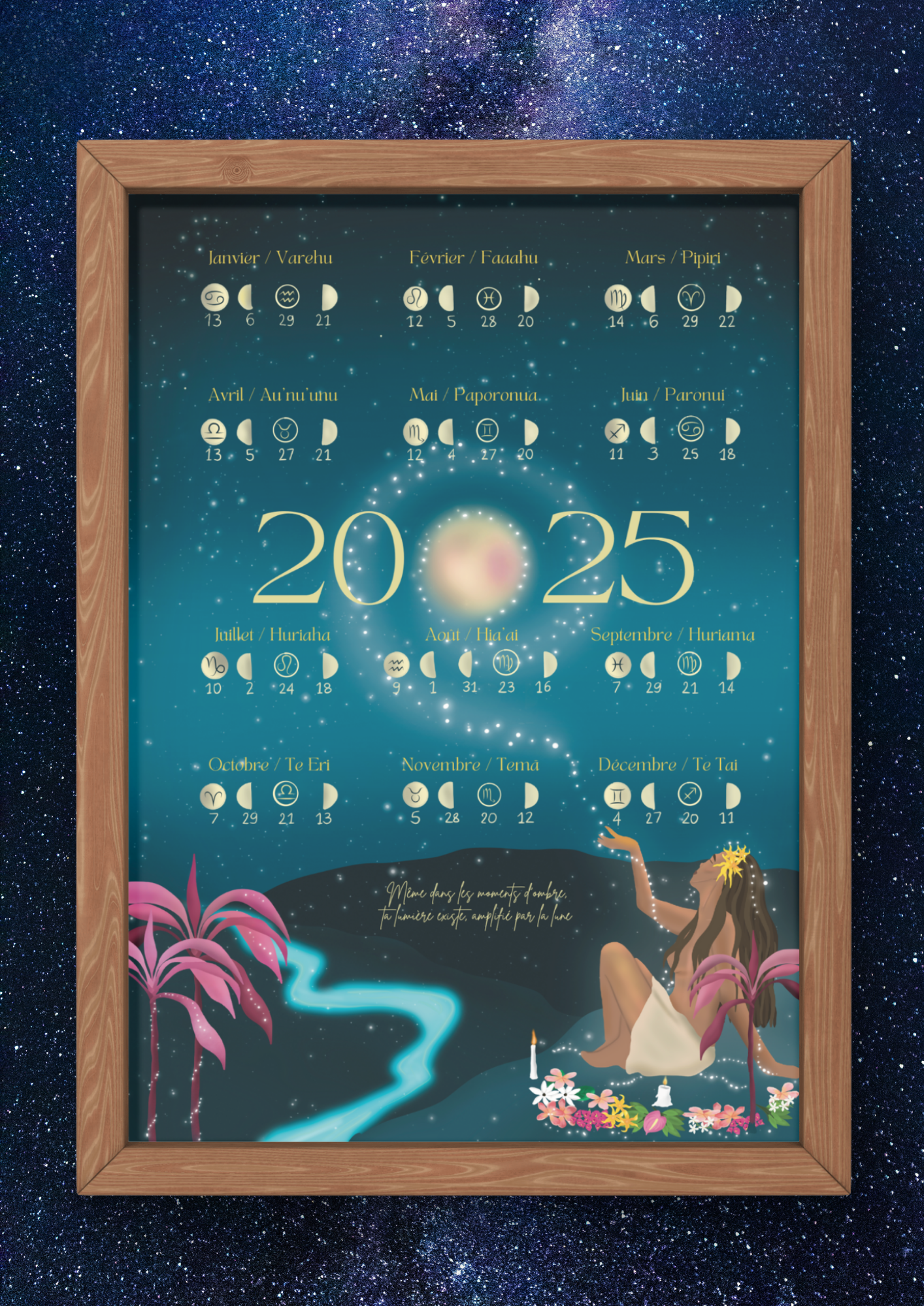 Calendrier Lunaire 2025 - Moon Calendar 2025